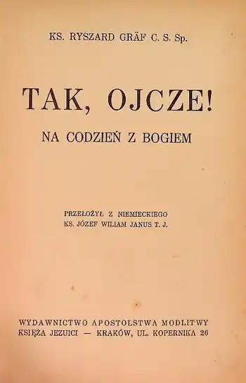 Super okazja Tak, Ojcze! 1938 r.