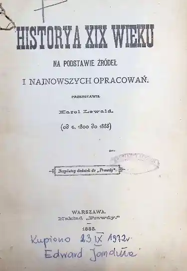 Historya XIX wieku na podstawie źródeł i najnowszych opracowań, 1888 r. Oferta